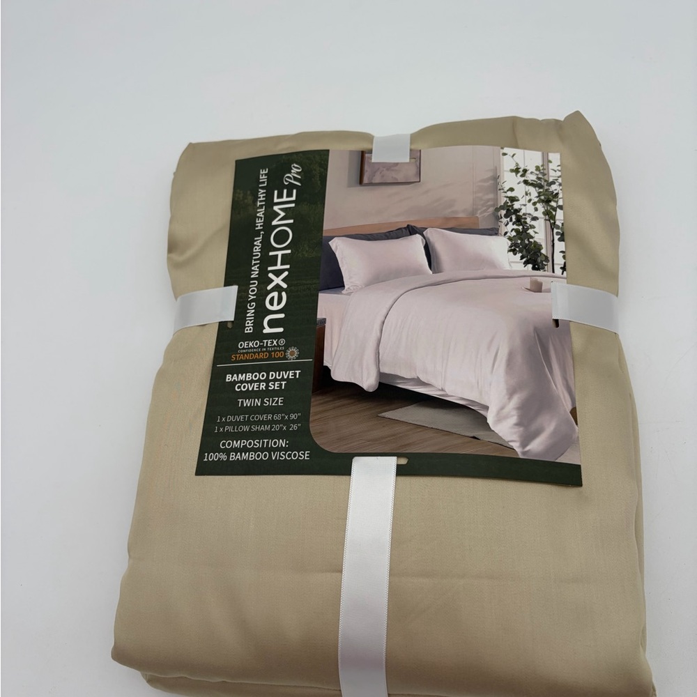 Bamboo Duvet Cover Set - Sand Beige